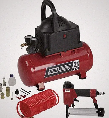 2 Gallon 100 PSI Portable Electric Air Hotdog Compressor w/ 1 Tool Combo Kit