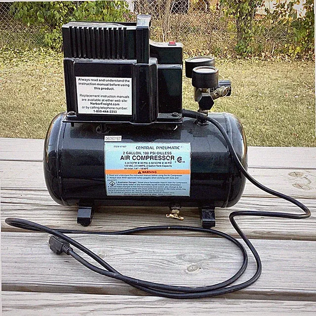 Central Pneumatic Air Compressor 2 Gallon 2gal 100 PSI Max Small Tank Hot Dog